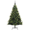 VidaXL Albero di Natale artificiale con cerniera 300 LED verde 210 cm PVC e PE