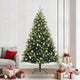 VidaXL Albero di Natale artificiale con cerniera 300 LED verde 210 cm PVC e PE