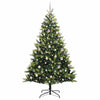 Vidaxl kunstkerstboom met scharnier 300 leds groen 210 cm pvc en pe