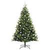 VidaXL Albero di Natale artificiale con cerniera 300 LED verde 210 cm PVC e PE