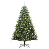 VidaXL Albero di Natale artificiale con cerniera 300 LED verde 210 cm PVC e PE