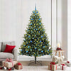 VidaXL Albero di Natale artificiale con cerniera 300 LED verde 210 cm PVC e PE