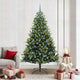 VidaXL Albero di Natale artificiale con cerniera 300 LED verde 210 cm PVC e PE