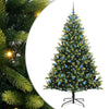VidaXL Albero di Natale artificiale con cerniera 300 LED verde 210 cm PVC e PE