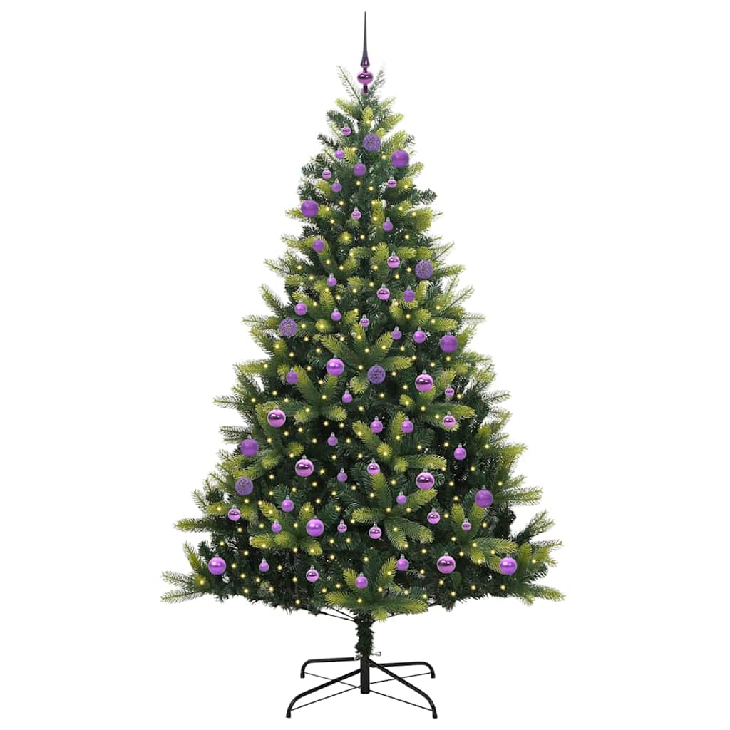 VidaXL albero di Natale artificiale con cerniera 300 LED verde 240 cm PVC e PE