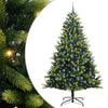 VidaXL albero di Natale artificiale con cerniera 300 LED verde 240 cm PVC e PE