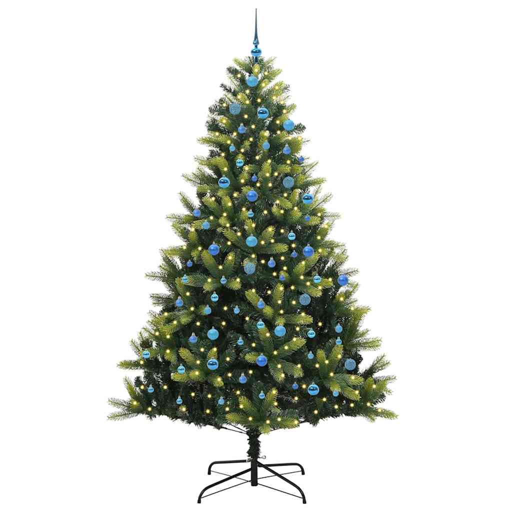 VidaXL albero di Natale artificiale con cerniera 300 LED verde 240 cm PVC e PE