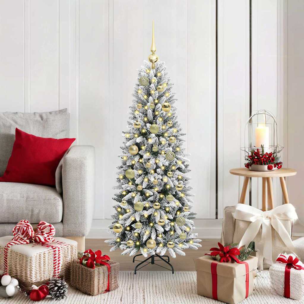 Albero di Natale artificiale Vidaxx bianco 120 cm PVC e plastica, acciaio e PE
