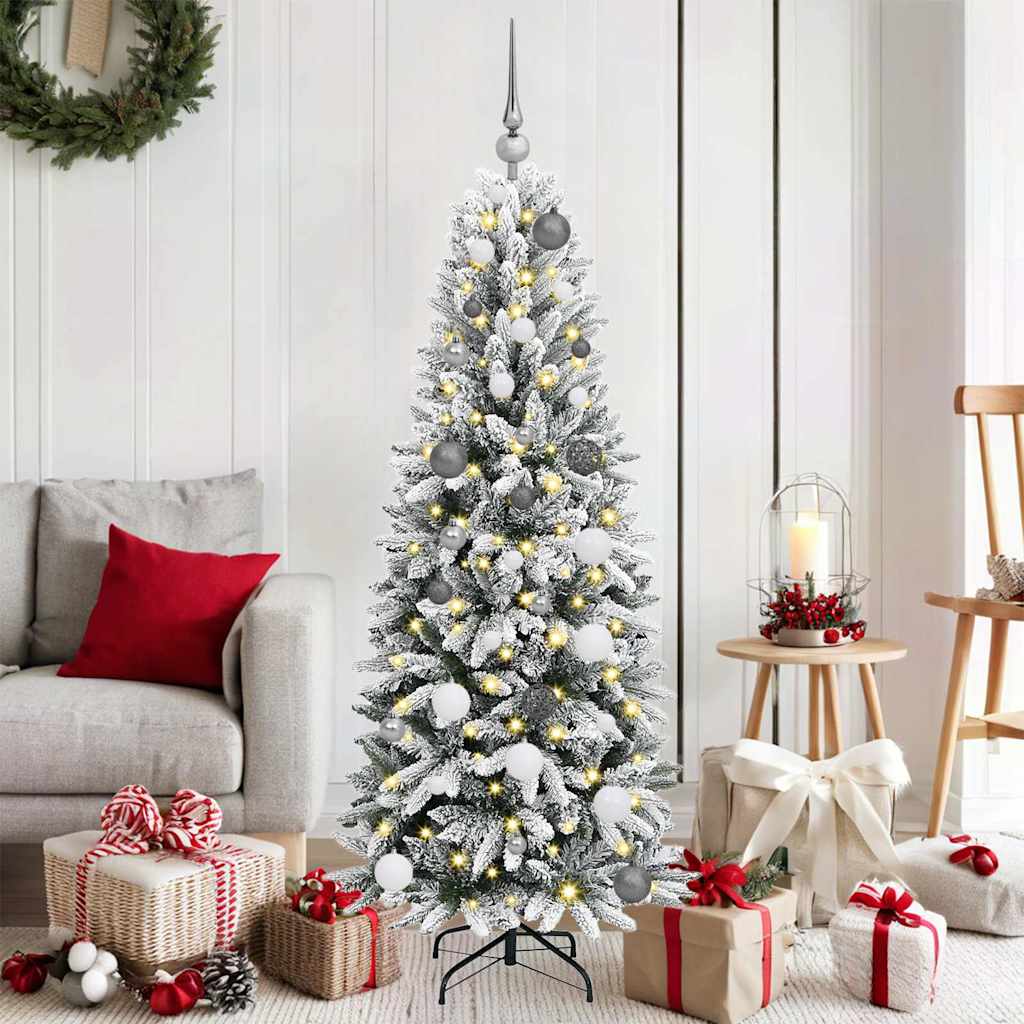 Albero di Natale artificiale Vidaxx bianco 150 cm PVC e plastica, acciaio e PE