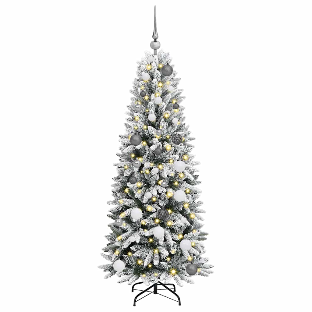 Albero di Natale artificiale Vidaxx bianco 150 cm PVC e plastica, acciaio e PE