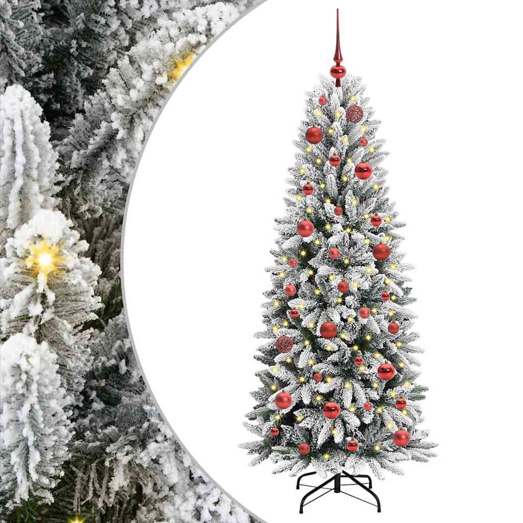 Albero di Natale artificiale Vidaxx bianco 150 cm PVC e plastica, acciaio e PE