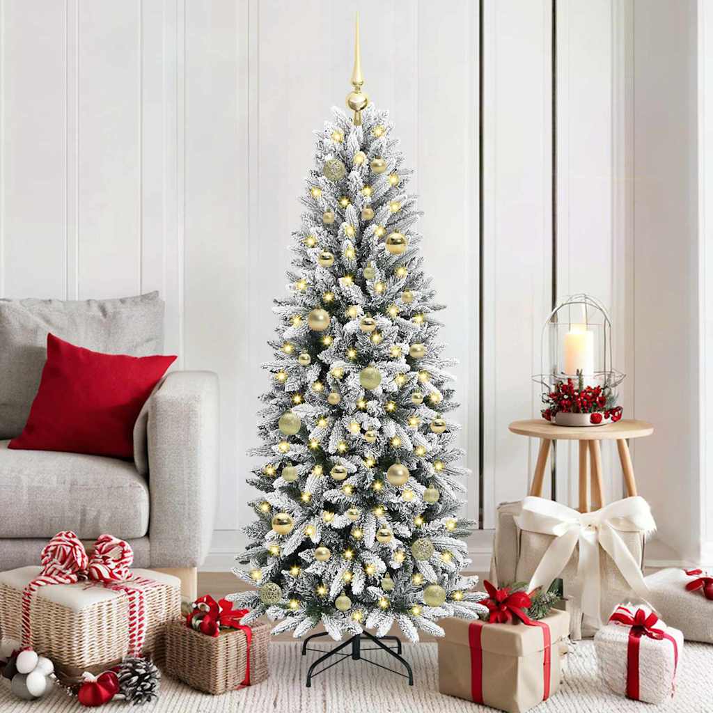 Albero di Natale artificiale Vidaxx bianco 150 cm PVC e plastica, acciaio e PE
