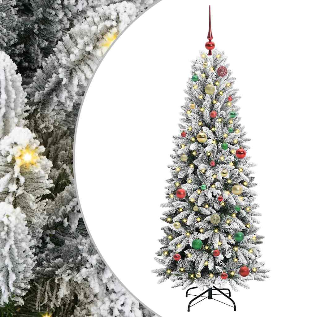 Albero di Natale artificiale Vidaxx bianco 150 cm PVC e plastica, acciaio e PE