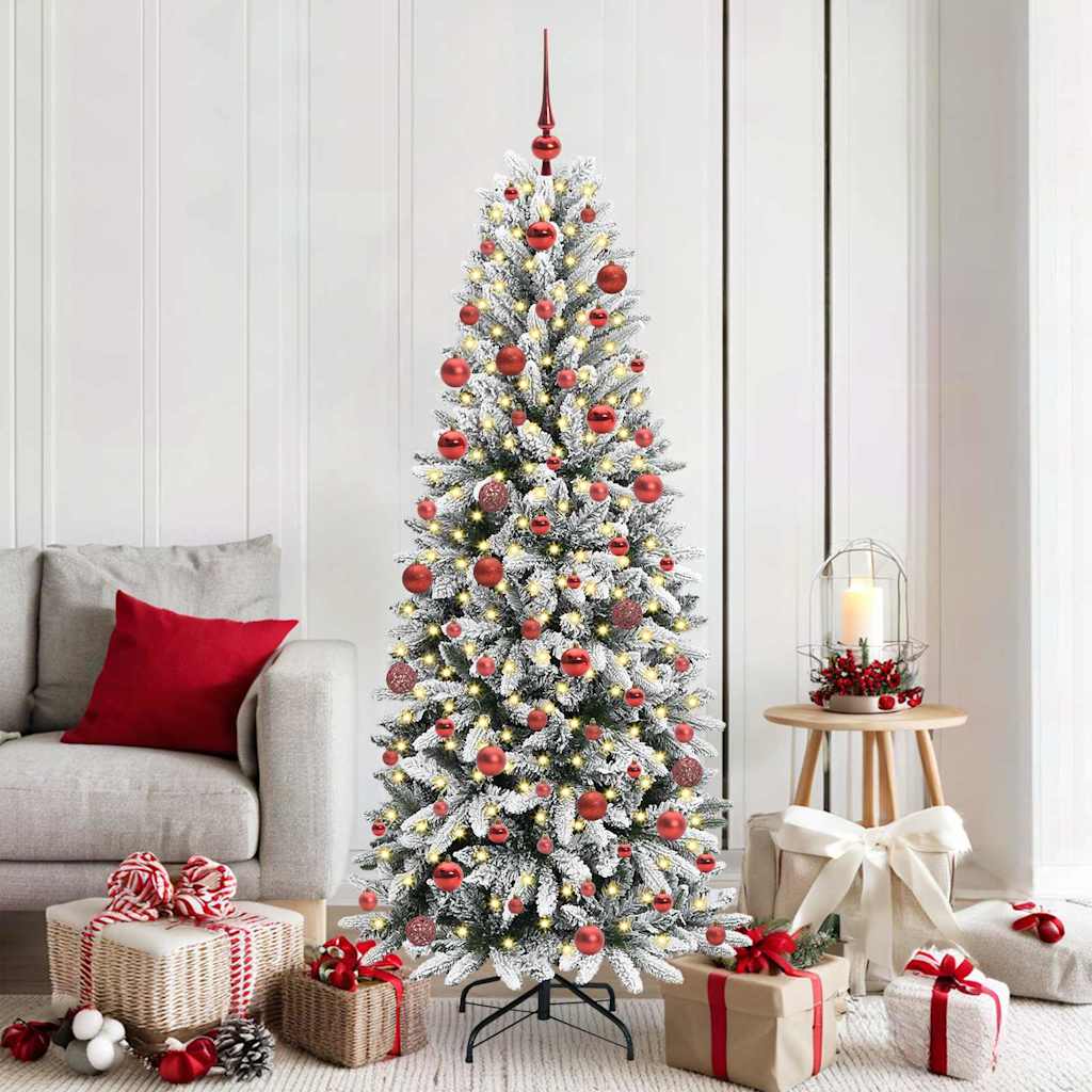 Albero di Natale artificiale Vidaxx bianco 180 cm PVC e plastica, acciaio e PE