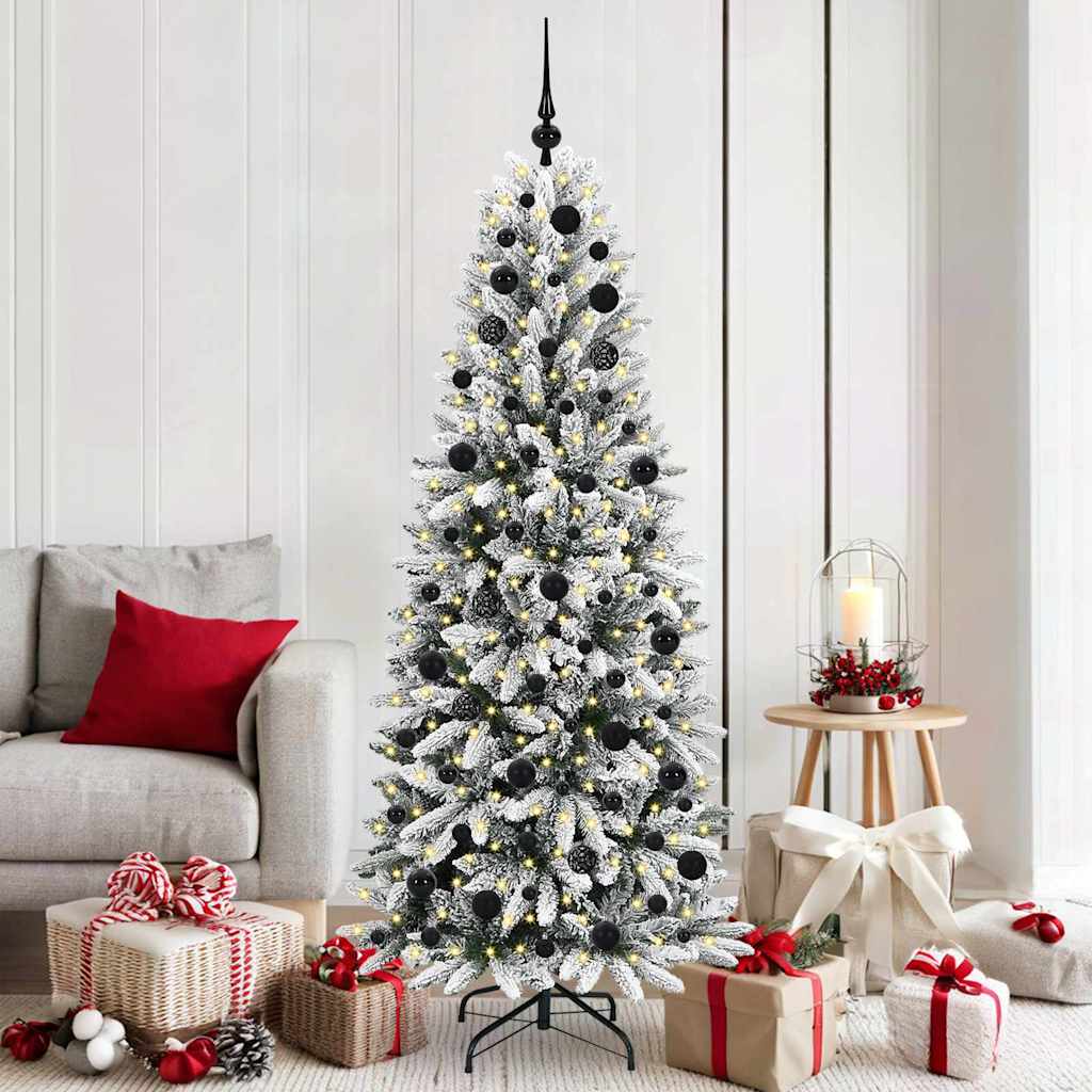 Albero di Natale artificiale Vidaxx bianco 180 cm PVC e plastica, acciaio e PE