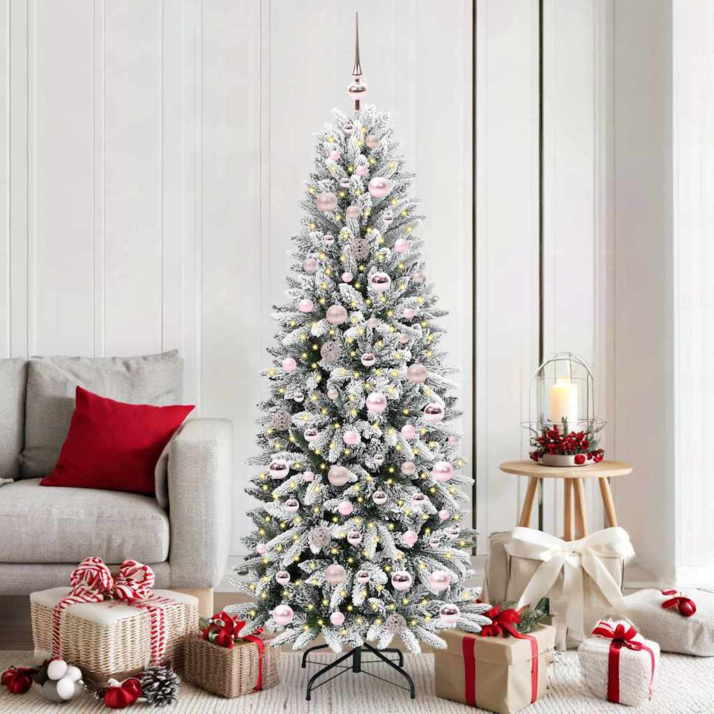 Albero di Natale artificiale Vidaxx bianco 180 cm PVC e plastica, acciaio e PE