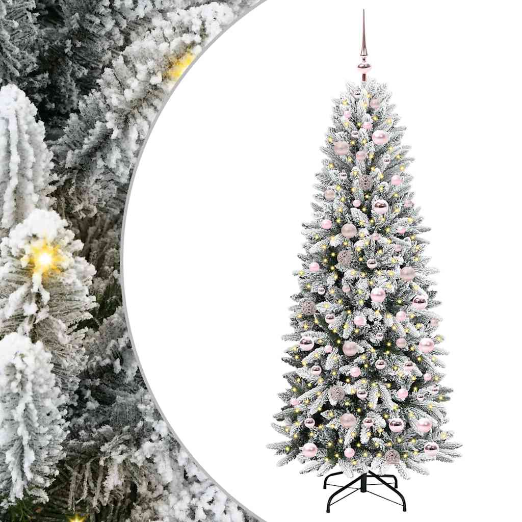 Albero di Natale artificiale Vidaxx bianco 180 cm PVC e plastica, acciaio e PE