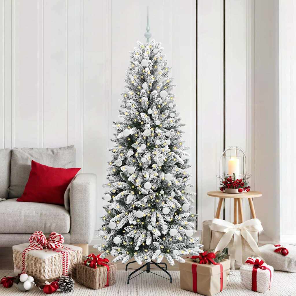 Albero di Natale artificiale Vidaxx bianco 180 cm PVC e plastica, acciaio e PE