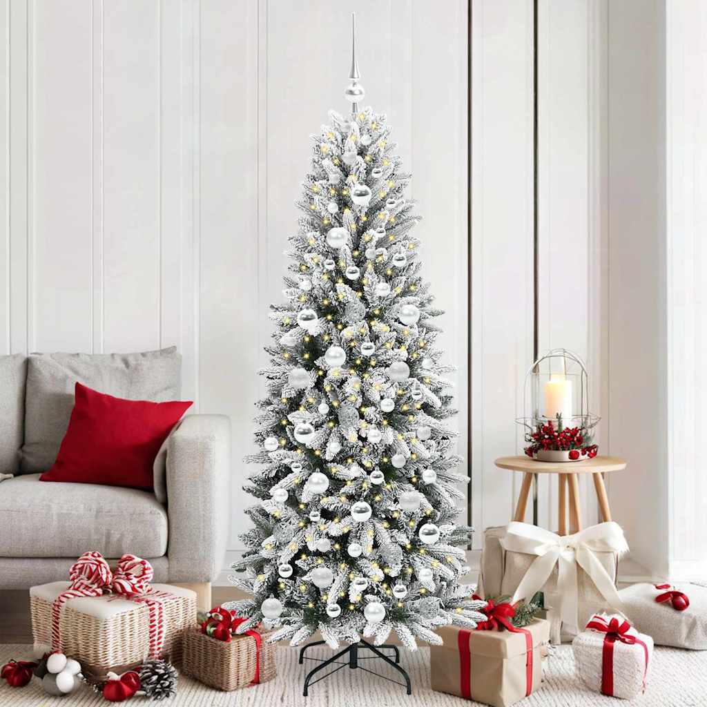Albero di Natale artificiale Vidaxx bianco 180 cm PVC e plastica, acciaio e PE
