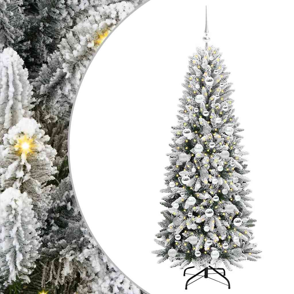 Albero di Natale artificiale Vidaxx bianco 180 cm PVC e plastica, acciaio e PE