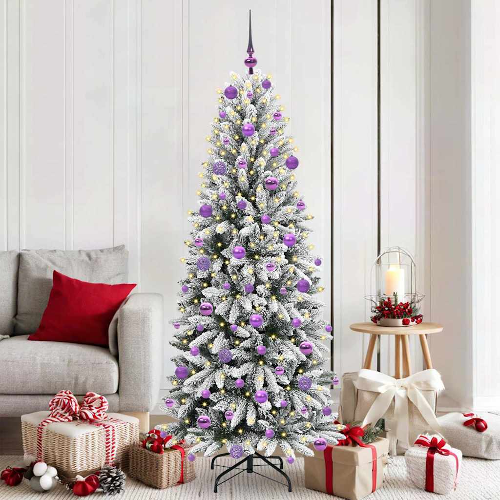 Albero di Natale artificiale Vidaxx bianco 180 cm PVC e plastica, acciaio e PE
