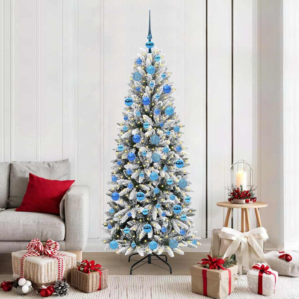 Albero di Natale artificiale Vidaxx bianco 180 cm PVC e plastica, acciaio e PE