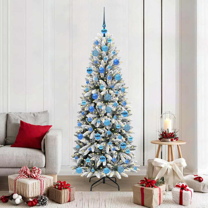 Albero di Natale artificiale Vidaxx bianco 180 cm PVC e plastica, acciaio e PE