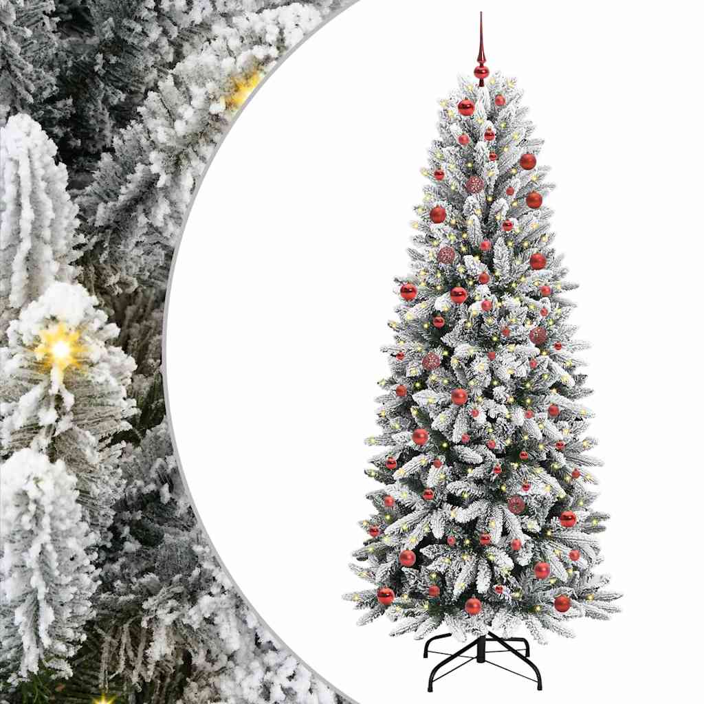 Albero di Natale artificiale Vidaxx bianco 210 cm PVC e plastica, acciaio e PE