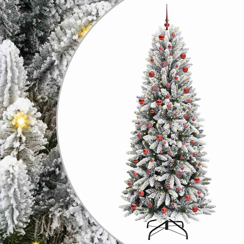 Vidaxl kunstkerstboom wit 210 cm pvc en plastic en staal en pe