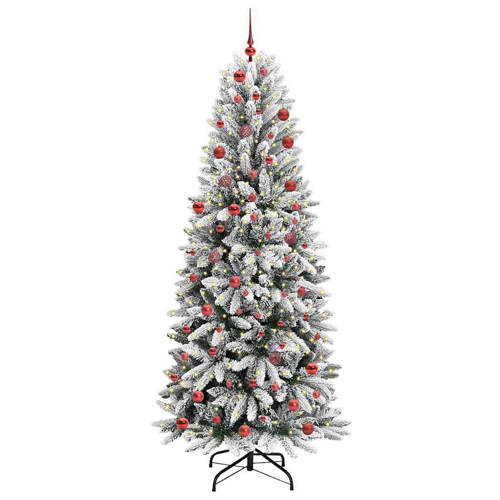 Albero di Natale artificiale Vidaxx bianco 210 cm PVC e plastica, acciaio e PE