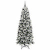 Vidaxl kunstkerstboom wit 210 cm pvc en plastic en staal en pe