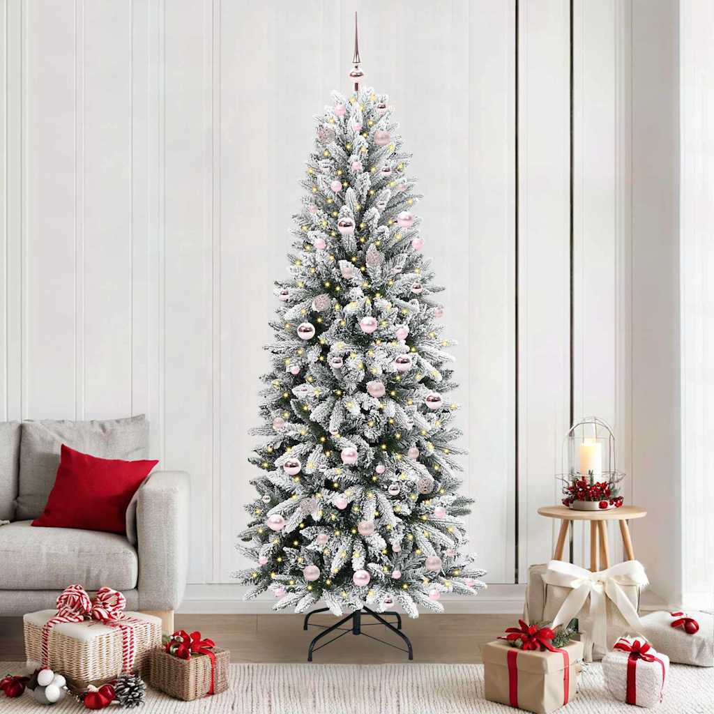 Albero di Natale artificiale Vidaxx bianco 210 cm PVC e plastica, acciaio e PE