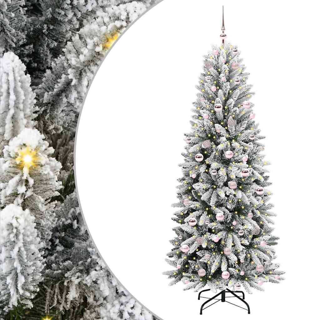 Albero di Natale artificiale Vidaxx bianco 210 cm PVC e plastica, acciaio e PE