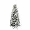 Albero di Natale artificiale Vidaxx bianco 210 cm PVC e plastica, acciaio e PE