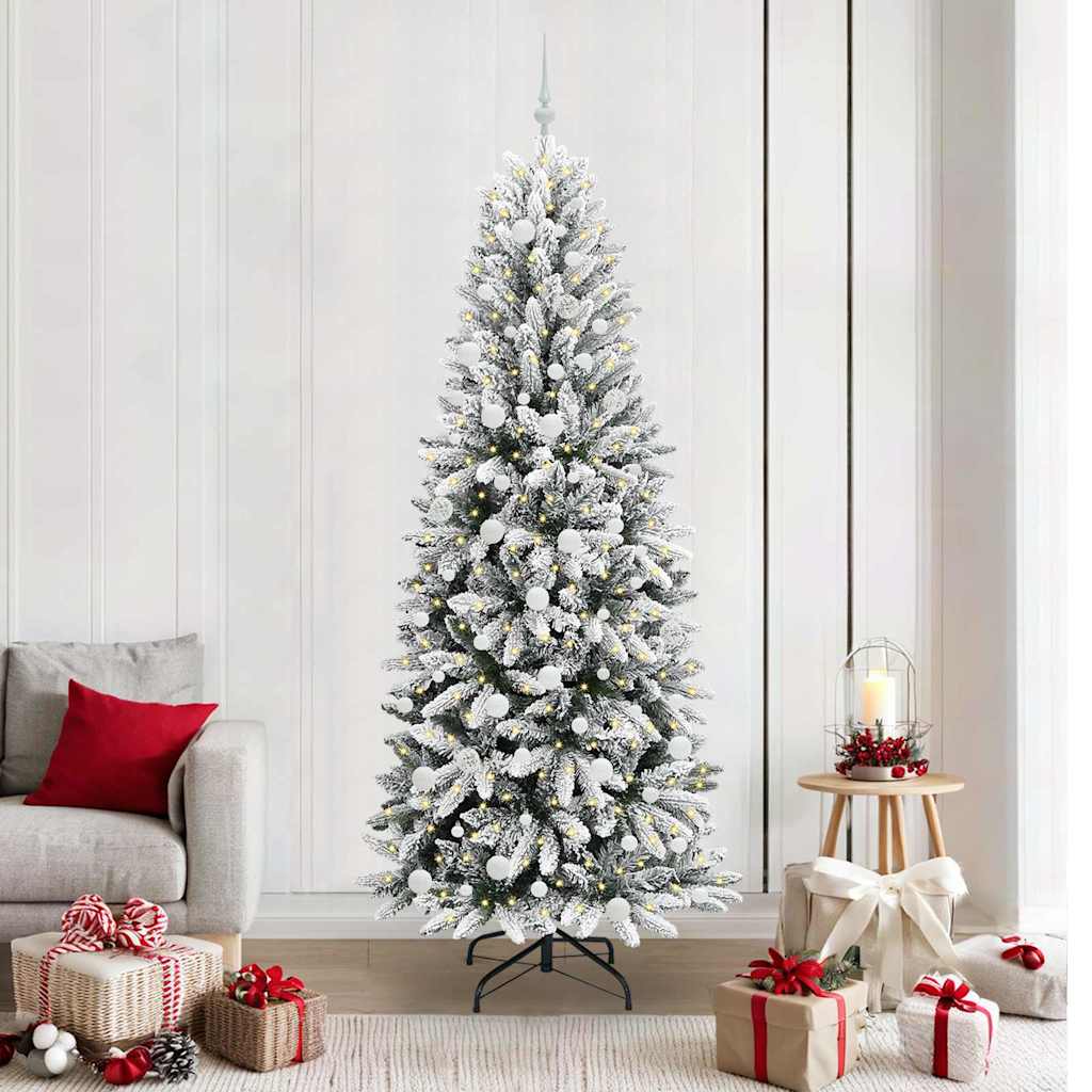 Albero di Natale artificiale Vidaxx bianco 210 cm PVC e plastica, acciaio e PE