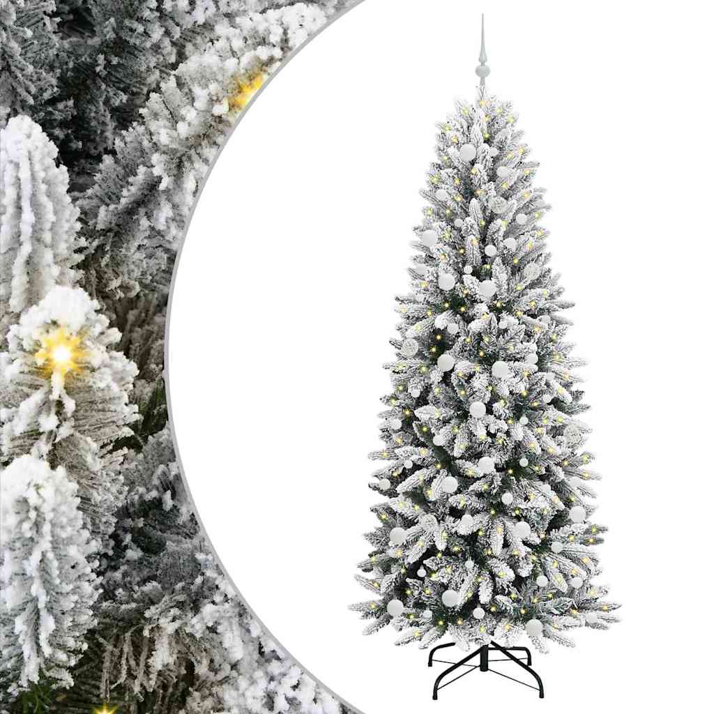 Albero di Natale artificiale Vidaxx bianco 210 cm PVC e plastica, acciaio e PE