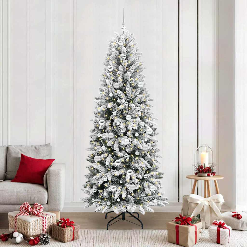Albero di Natale artificiale Vidaxx bianco 210 cm PVC e plastica, acciaio e PE