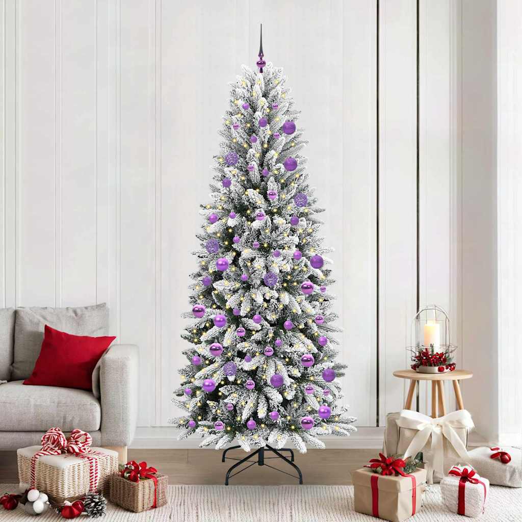 Albero di Natale artificiale Vidaxx bianco 210 cm PVC e plastica, acciaio e PE