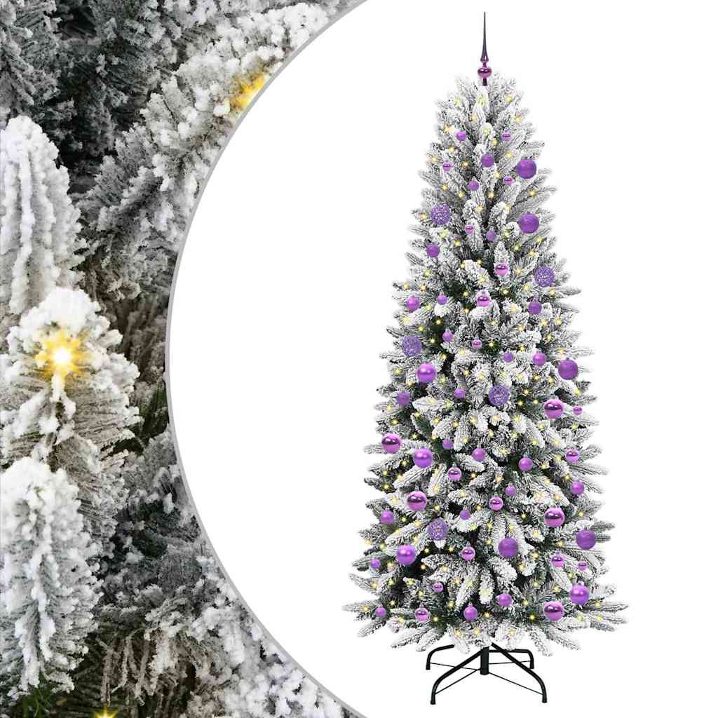 Albero di Natale artificiale Vidaxx bianco 210 cm PVC e plastica, acciaio e PE
