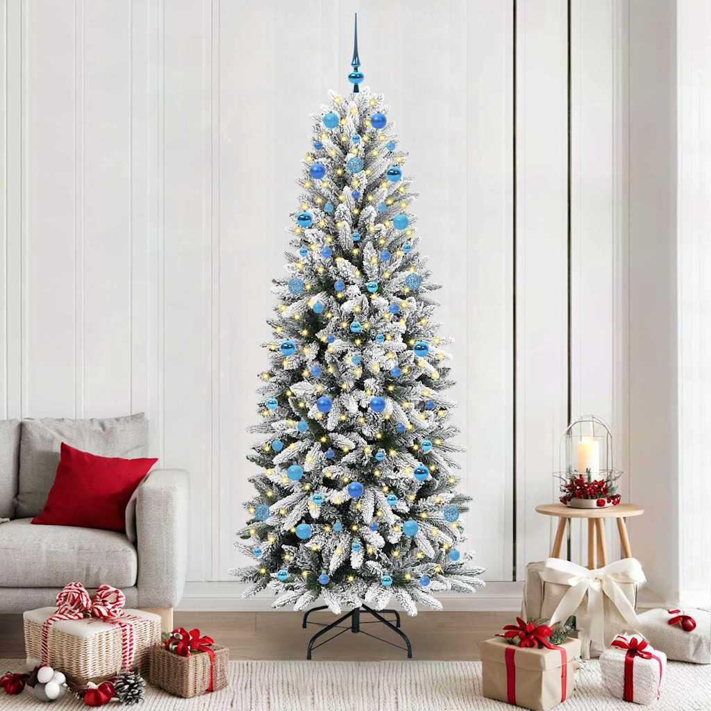Albero di Natale artificiale Vidaxx bianco 210 cm PVC e plastica, acciaio e PE