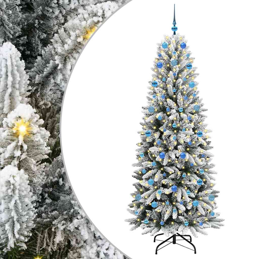 Albero di Natale artificiale Vidaxx bianco 210 cm PVC e plastica, acciaio e PE