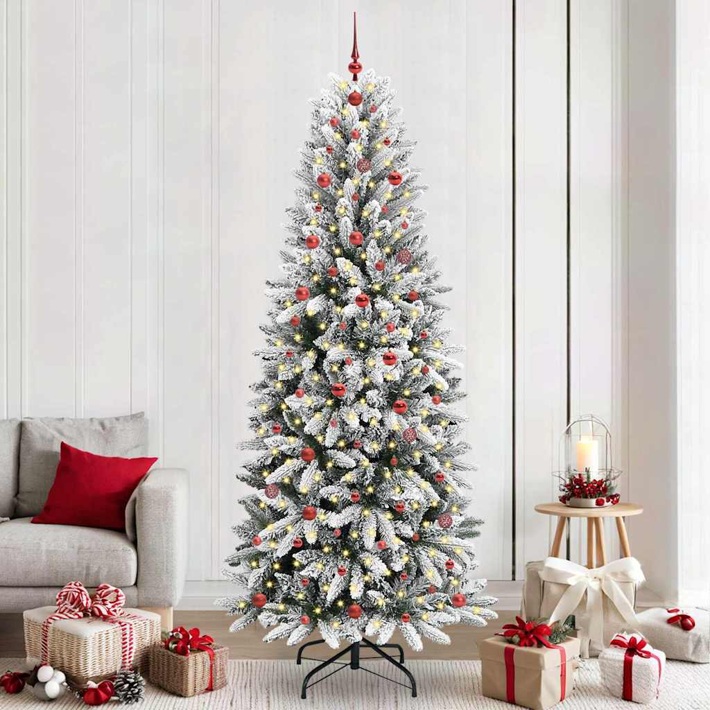 Albero di Natale artificiale Vidaxx bianco 240 cm PVC e plastica, acciaio e PE