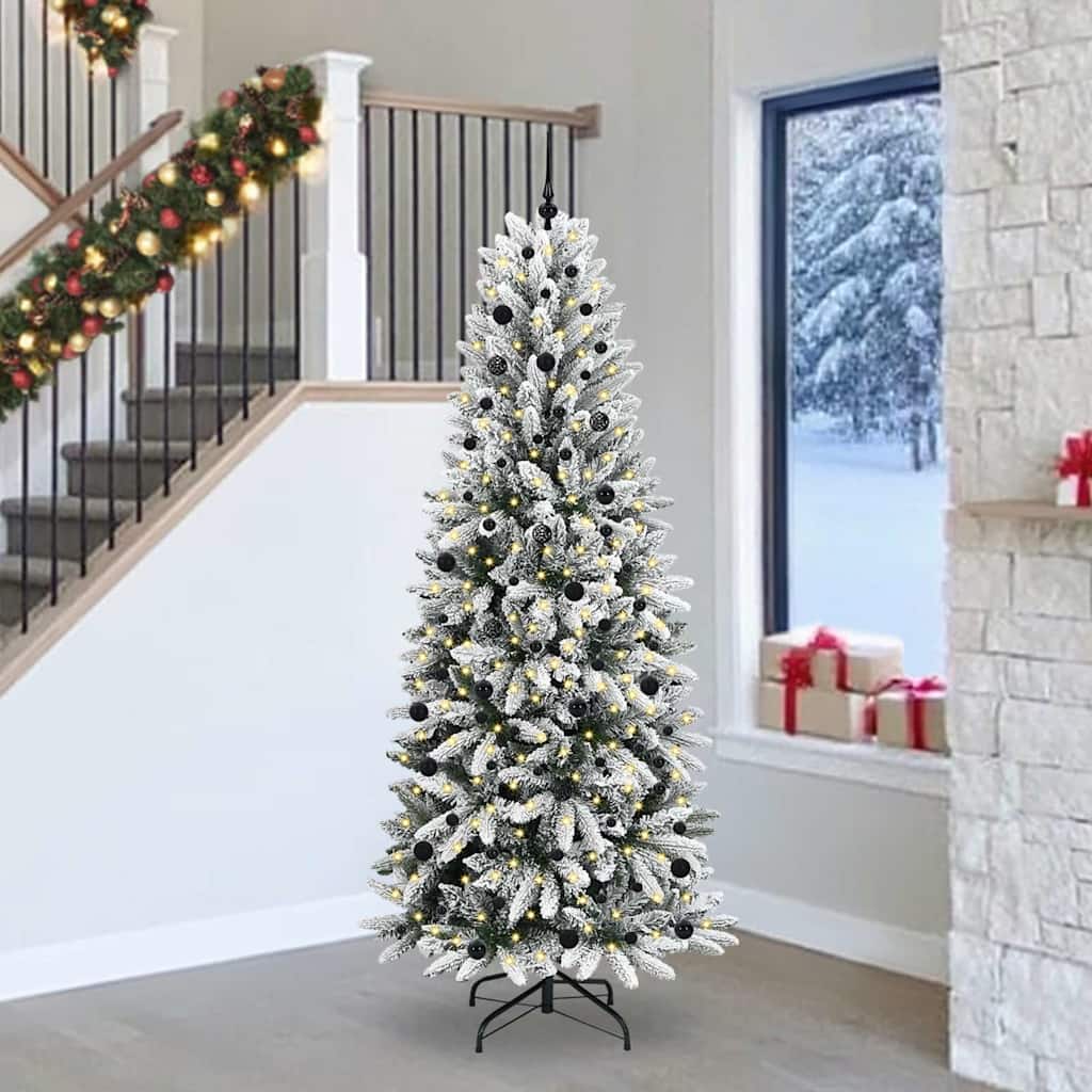 Albero di Natale artificiale Vidaxx bianco 240 cm PVC e plastica, acciaio e PE