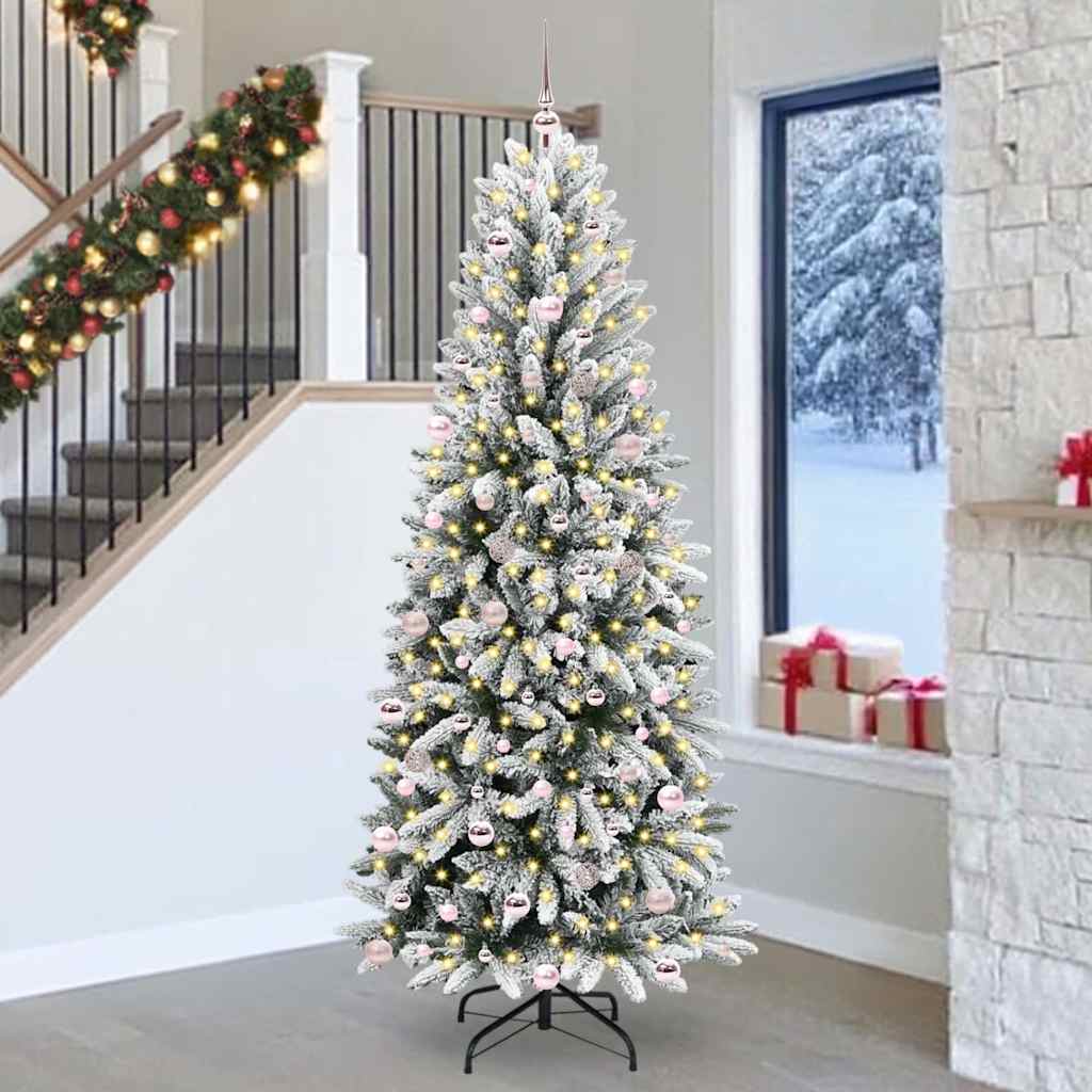 Albero di Natale artificiale Vidaxx bianco 240 cm PVC e plastica, acciaio e PE
