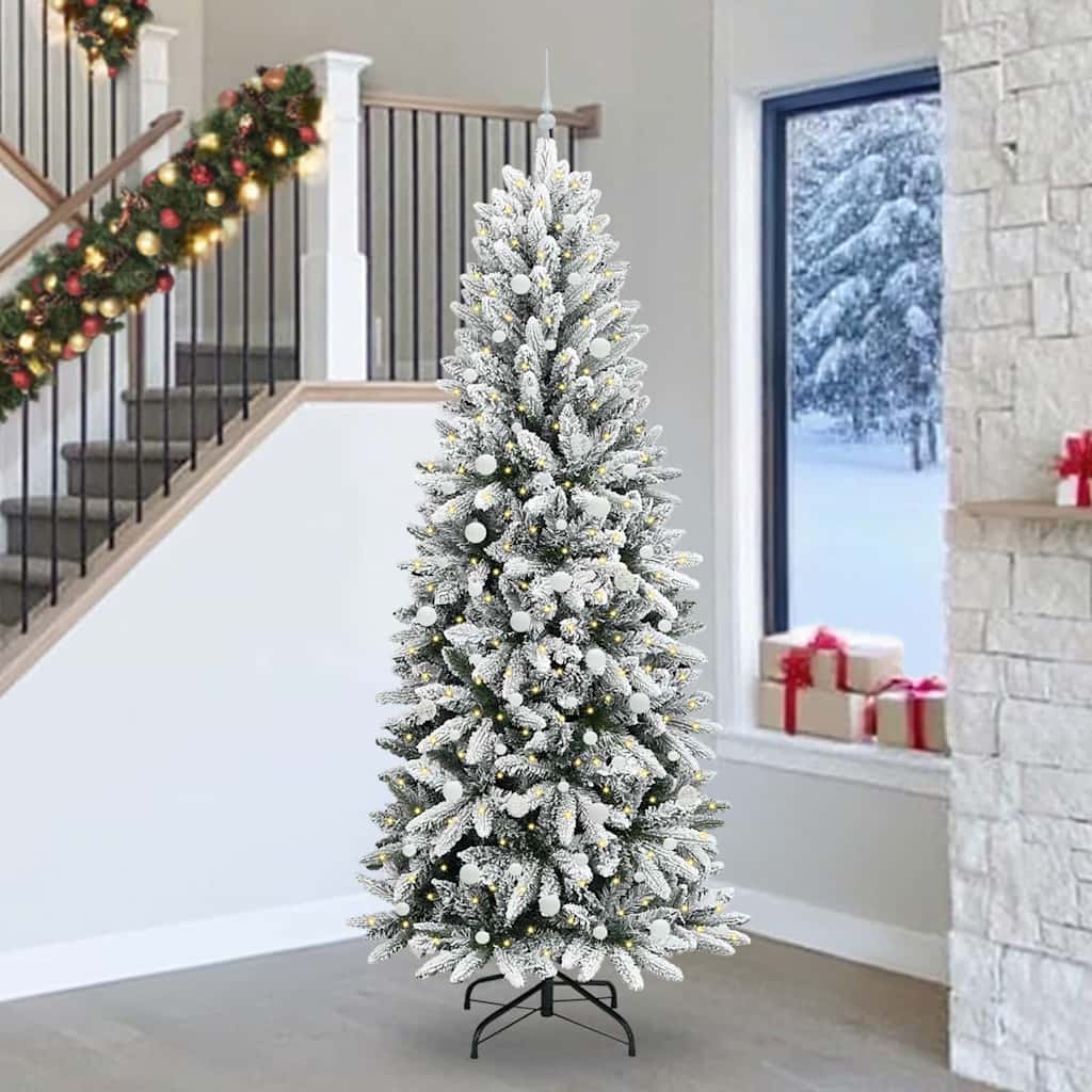 Albero di Natale artificiale Vidaxx bianco 240 cm PVC e plastica, acciaio e PE