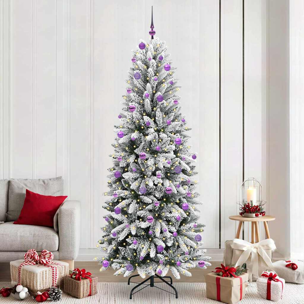 Albero di Natale artificiale Vidaxx bianco 240 cm PVC e plastica, acciaio e PE