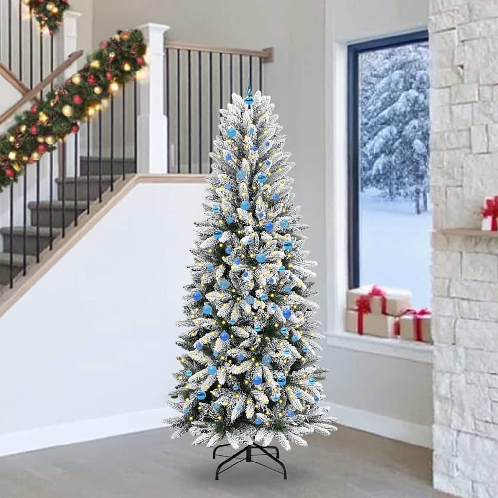 Albero di Natale artificiale Vidaxx bianco 240 cm PVC e plastica, acciaio e PE