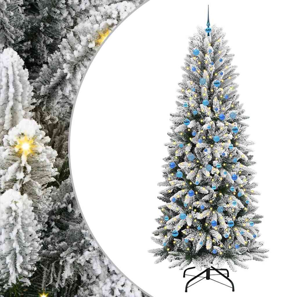 Albero di Natale artificiale Vidaxx bianco 240 cm PVC e plastica, acciaio e PE