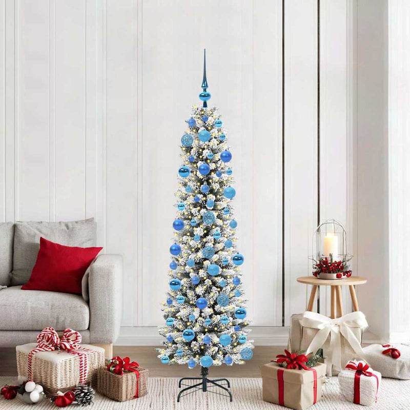 Vidaxl kunstkerstboom met 300 led wit 180 cm pvc en metaal en plastic