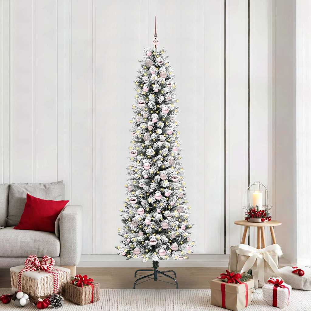 Albero di Natale artificiale Vidaxx con 300 LED bianchi 210 cm in PVC e metallo e plastica